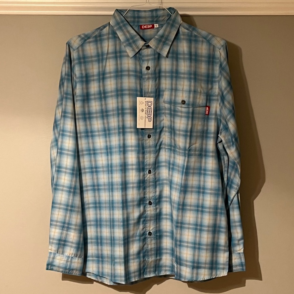 Deep Ocean Apparel lightweight button down shirt.